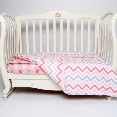 Комплект постельный Зигзаги пододеяльник простыня наволочка Подушкино 4670114350276 коралл 1